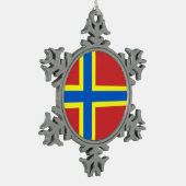 Vlag van Orkney Tin Sneeuwvlok Ornament (Links)