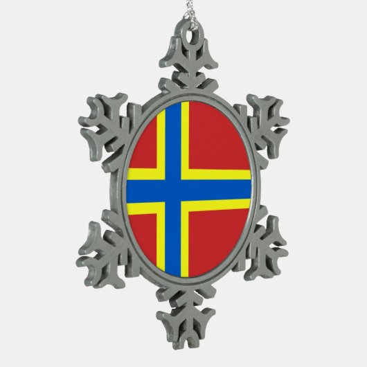 Vlag van Orkney Tin Sneeuwvlok Ornament (Links)