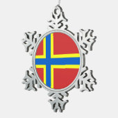 Vlag van Orkney Tin Sneeuwvlok Ornament (Rechts)