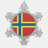 Vlag van Orkney Tin Sneeuwvlok Ornament (Voorkant)