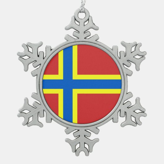 Vlag van Orkney Tin Sneeuwvlok Ornament (Voorkant)