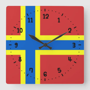 Vlag van Orkney Vierkante Klok