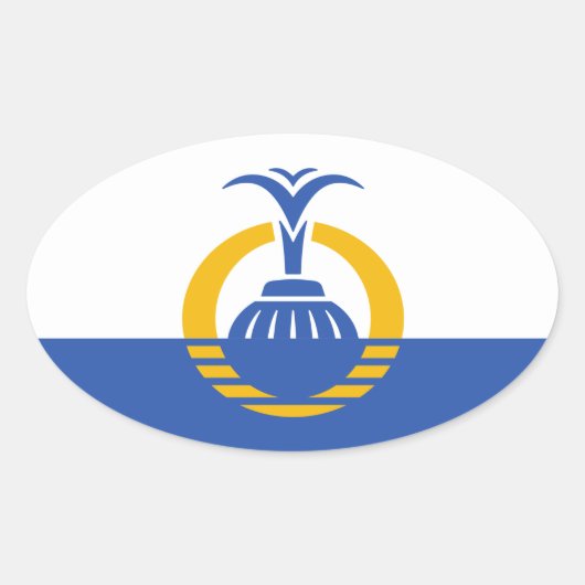 Vlag van Orlando, Florida Ovale Sticker (Voorkant)