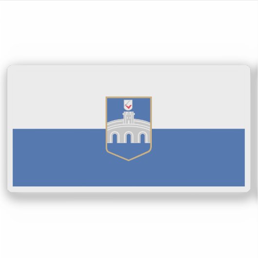 Vlag van Osijek, Kroatië Sticker (Voorkant)