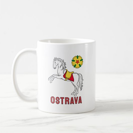 Vlag van Ostrava, Tsjechië Koffiemok (Links)