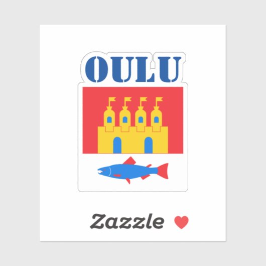 Vlag van Oulu, Finland Sticker (Vel)