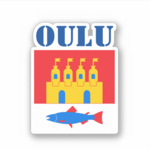 Vlag van Oulu, Finland Sticker