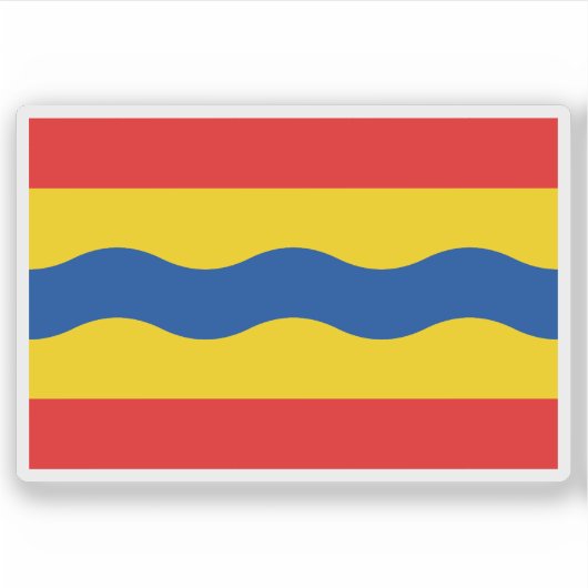 Vlag van Overijssel, Nederland Sticker (Voorkant)