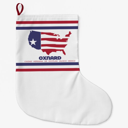 Vlag van Oxnard (Californië) Grote Kerstsok (Voorkant)