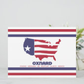 Vlag van Oxnard (Californië) Kaart (Staand voorkant)