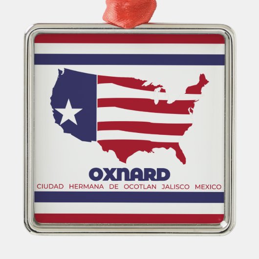 Vlag van Oxnard (Californië) Metalen Ornament (Voorkant)