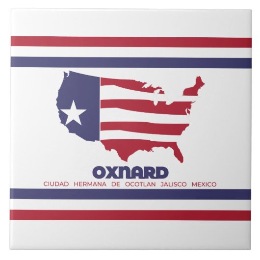 Vlag van Oxnard (Californië) Tegeltje (Voorkant)