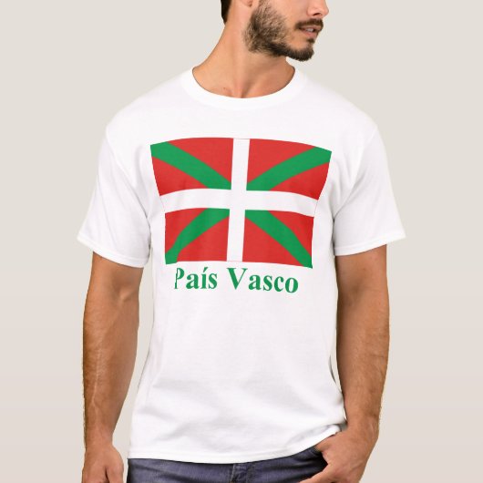 vlag van País Vasco (Euskadi) met naam T-shirt (Voorkant)
