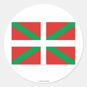 vlag van País Vasco (Euskadi) Ronde Sticker