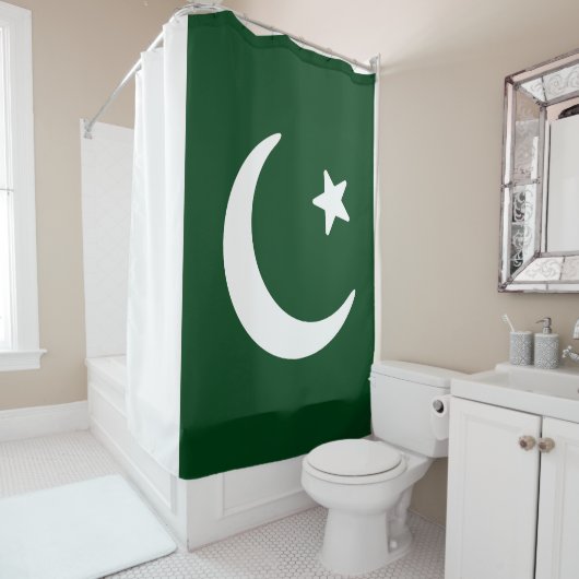 Vlag van Pakistan Douchegordijn (In situ)
