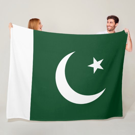 Vlag van Pakistan Fleece Deken (In situ)