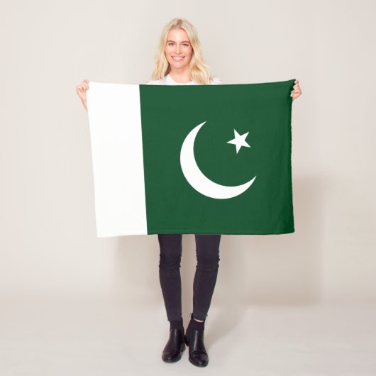 Vlag van Pakistan Fleece Deken (In situ)