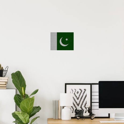 Vlag van Pakistan met het effect van koolstofvezel Poster (Thuiskantoor)