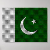 Vlag van Pakistan met het effect van koolstofvezel Poster (Voorkant)