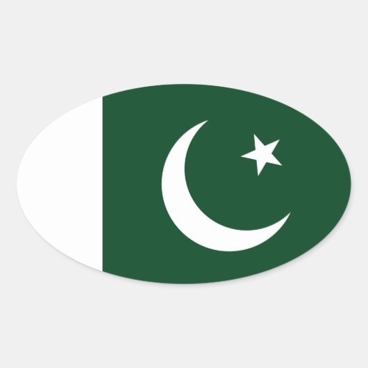 Vlag van Pakistan Ovale Sticker (Voorkant)