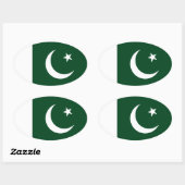 Vlag van Pakistan Ovale Sticker (Vel)