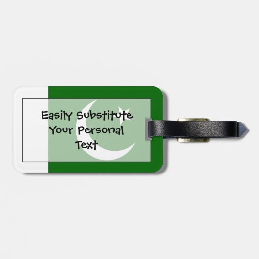 Vlag van Pakistan Personal Easy ID Bagagelabel (Achterkant horizontaal)