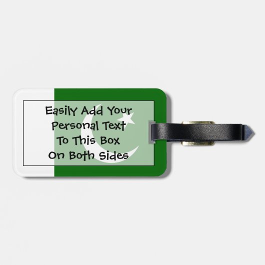 Vlag van Pakistan Personal Easy ID Bagagelabel (Achterkant horizontaal)