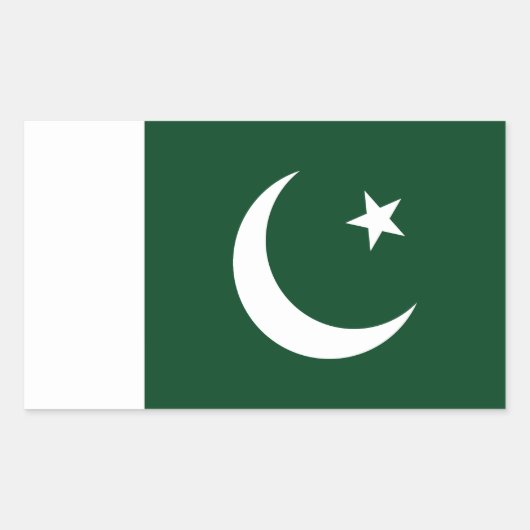 Vlag van Pakistan Rechthoekige Sticker (Voorkant)