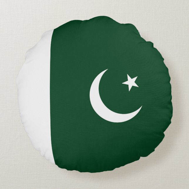 Vlag van Pakistan Rond Kussen (Achterkant)