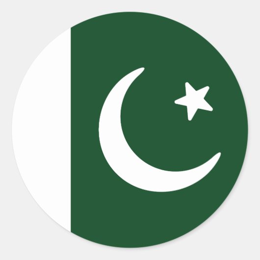 Vlag van Pakistan Ronde Sticker (Voorkant)
