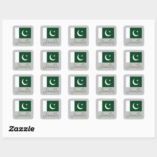 Vlag van Pakistan Vierkante Sticker (Vel)