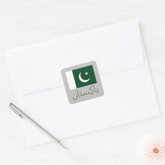 Vlag van Pakistan Vierkante Sticker (Envelop)