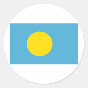 Vlag van Palau Ronde Sticker