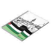Vlag van Palestina en oude huizen met de hand gete Notitieboek (Linkerzijde)