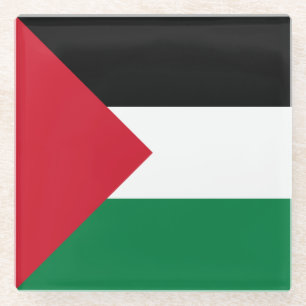 Vlag van Palestina Glazen Onderzetter