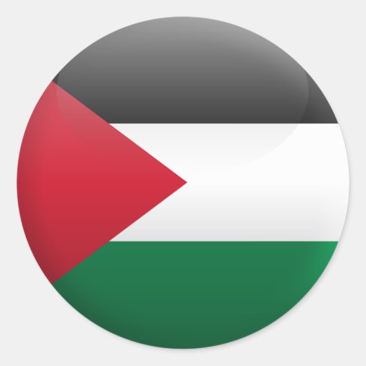 Vlag van Palestina Ronde Sticker (Voorkant)