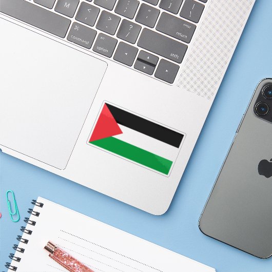 Vlag van Palestina Sticker (Laptop met iPhone)