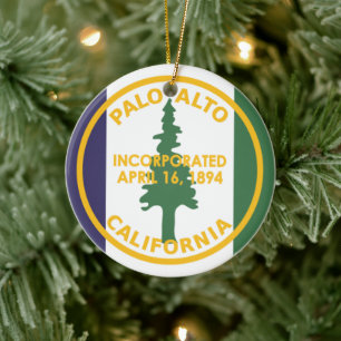 Vlag van Palo Alto, Californië Keramisch Ornament