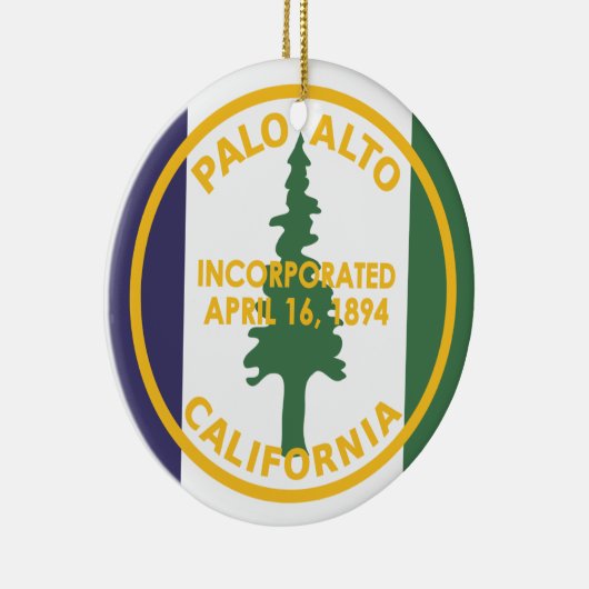 Vlag van Palo Alto, Californië Keramisch Ornament (Rechts)