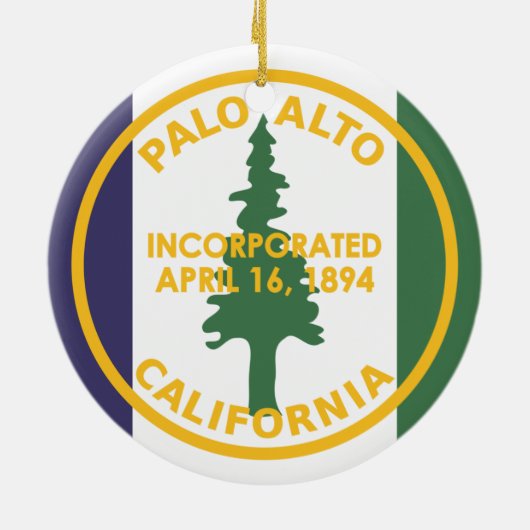 Vlag van Palo Alto, Californië Keramisch Ornament (Achterkant)