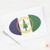 Vlag van Palo Alto, Californië Ovale Sticker (Envelop)