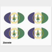 Vlag van Palo Alto, Californië Ovale Sticker (Vel)