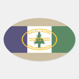 Vlag van Palo Alto, Californië Ovale Sticker