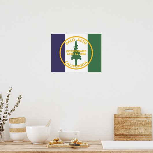 Vlag van Palo Alto, Californië Poster (Keuken)