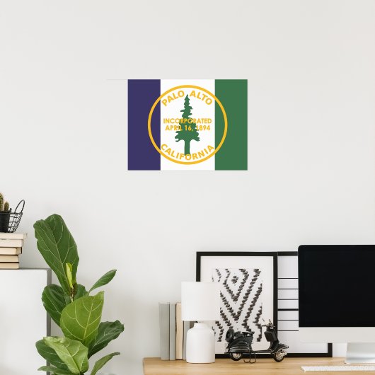 Vlag van Palo Alto, Californië Poster (Thuiskantoor)