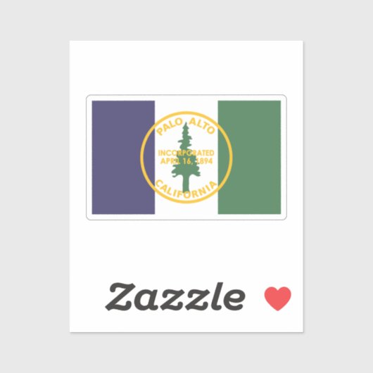 Vlag van Palo Alto, Californië Sticker (Vel)