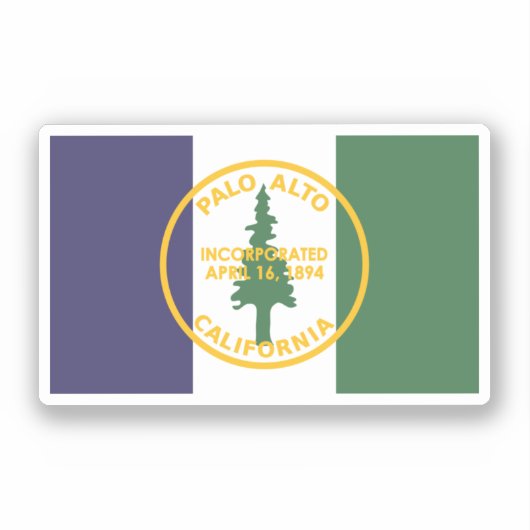 Vlag van Palo Alto, Californië Sticker (Voorkant)