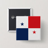 Vlag van Panama Vierkante Button 5,1 Cm (Voorkant /achterkant)