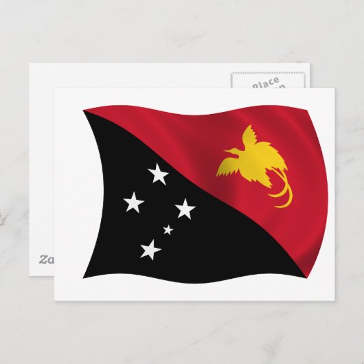 Vlag van Papoea-Nieuw-Guinea Briefkaart (Voorkant / Achterkant)