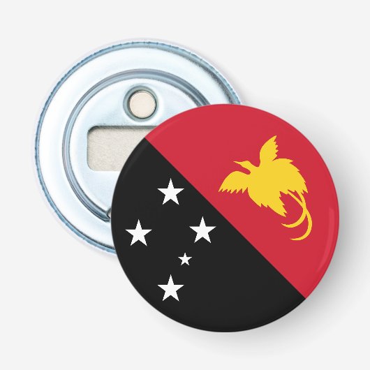 Vlag van Papoea-Nieuw-Guinea Button Flesopener (Voorkant)